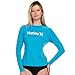Hurley Rash Guard for Women, Womens Rash Guard Long Sleeve Shirts, Rashguard Swim Shirt Women UPF 50+ SPF & UV Protection Turquoise