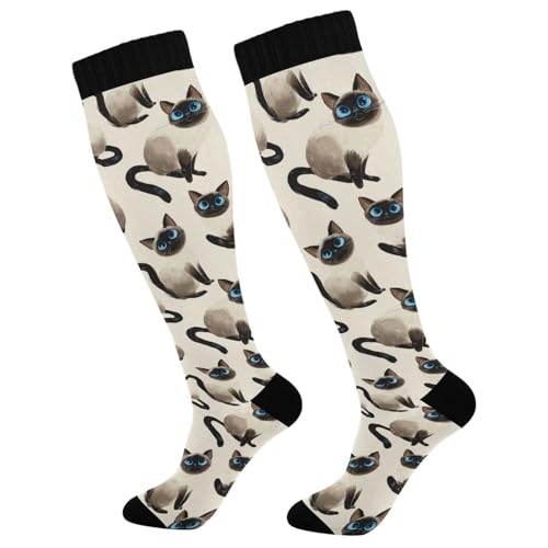 Image of Wusikd Heartbeat Symbol Compression Socks for Women and Men Circulation Black Long Socks for Athletic Running 1