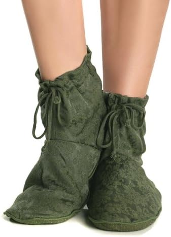 The Happy Company Herbal Collection Warming Aromatherapy Slippers, Peppermint Energy, Green