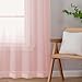 WelvetBLK Sheer Blush Curtains for Bedroom Living Room 63 Inch Length 2 Panels, Airy Soft Light Filtering Sheer Dining Room Curtains, Modern Rod Pocket Drapes, Blush, Each 42