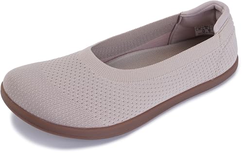 WHITIN Women's Wide Toe Box Ballet Flats Barefoot Shoes Zero Drop Nude 9