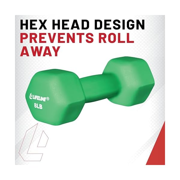 Lifeline Fitness Neoprene Dumbbell Weights - Premium Quality Equipment for Home Gym - Multiple Weight Options - Image 4