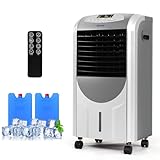 COSTWAY Rafraîchisseur d'Air 5 EN 1,Climatiseur Mobile sans Évacuation 7L, Refroidissement,Chauffage,Ventilateur,Humidificateur,Purification,Mini Climatiseur Portable, Minuterie 8H, Clim sans Tuyau