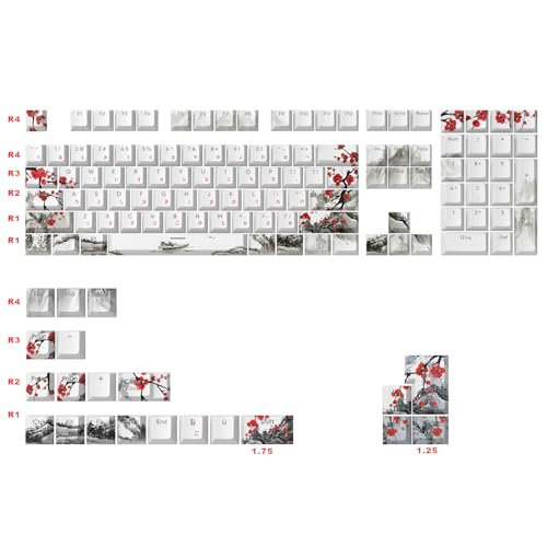JSJT Shine Through Plum Blossom Keycap Set for Cherry MX