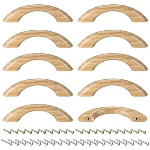 sourcing map Wooden Drawer Pull Handles Set Cover