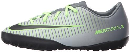 Nike Kids Mercurial Vapor XI Turf Pure Platinum/Black/Ghost Green Shoes - 3.5Y | Image 7
