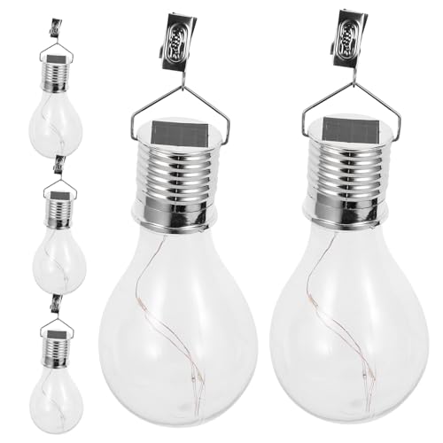 Ampoules solaires suspendues LED par 5 avec pince étanche pour terrasse