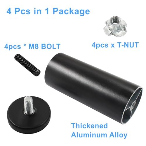 Murtenze 4 Inch Metal Furniture Legs, Black, 4 PCS by Murtenze - Used condition - Image 3