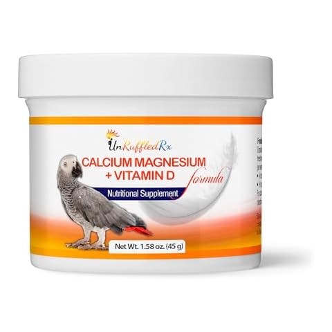 UnRuffledRx Nutritional Calcium Supplement for Birds Magnesium + Vitamin D3 (1.59 oz.) | Bird Health Supplements | Completely Tasteless and Easy Dissolvable in Water Cover