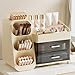 Covzoe Large Makeup Organizer with Drawers, Spacious Cosmetics Display Case with Brush Holder for Vanity, Skin Care Storage Solution for Lipstick Eyeshadow Palettes Beauty Essential Bathroom