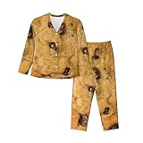 YQTGBCED Damen-Pyjama-Set, Schokoladen-Keks-Druck, Familien-Pyjama, für Weihnachten, Thanksgiving und den Alltag, Schwarz , XL