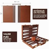 Backgammon Libershine 38 cm, mallette similicuir et velours photo 3