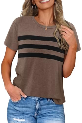 KISSMODA Summer Short Sleeve T Shirt Loose Fit Casual Dressy Women Top 2025 Trendy Ladies Fashion Blouses(S-3XL)