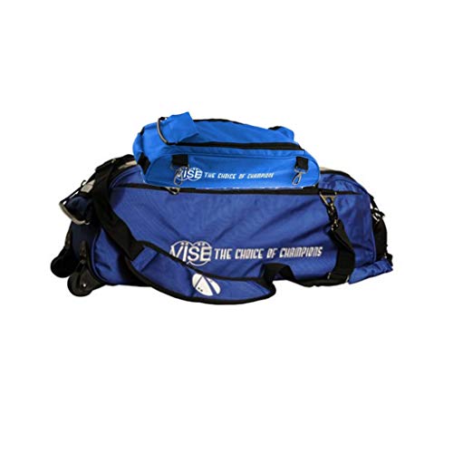 Vise Clear Top 3 Ball Tote Roller Bowling Bag with Shoe Bag- Blue
