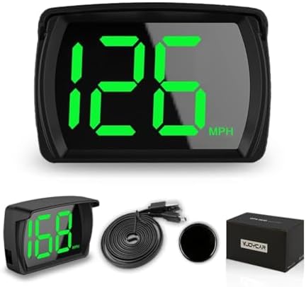 VJOYCAR New Speedometer HUD GPS Digital Speed Meter MPH Speedo Head Up Display for Cars Trucks, USB Cable Plug & Play (G20-Only Green)