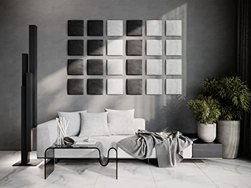 (4 Pack) Velvet Headboard Upholstered Soft Decorative Wall Panels | Padded Boards | Cladded Decor Anti-Collision | Acoustic and Soundproof Treatment | (Black (2219), 10"x10" (25x25cm)) - Image 7