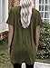 Naggoo Casual Crewneck T-Shirts Loose Fit Solid Color Short Sleeve Fashion Oversized Summer Long Tunic Tops with Pockets Olive Green S