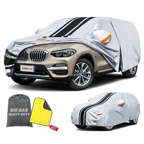 Image of SUV Car Cover Custom Fit for BMW X3 (2007-2026), Waterproof All Weather for Automobiles Full Exterior Cover Rain Sun Snow UV Protector.