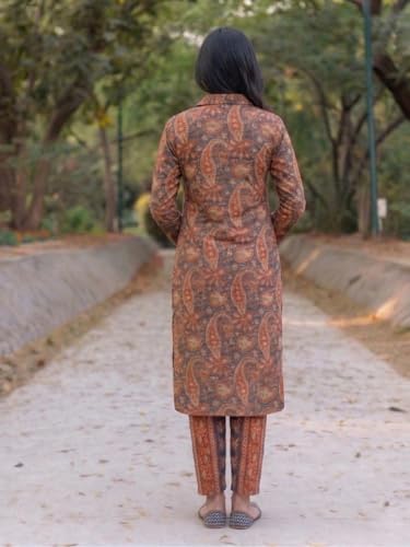 Image of ANNI Designer Co Ord Set for Women Viscose Printed | Kurti Set for Woman | Straight Kurta Pant Co Ord Set | 2 Piece Set Women | 3 /4 Sleeve V-Neck Suit Set Stylish Ethnic Outfit Clothing