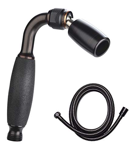 High Sierra's Solid Metal Handheld Shower Head with Slip-Free Grip & 72-Inch Metal Hose with Silicone Inner Tube. Low Flow 1.8 GPM. Stunning Oil Rubbed Bronze Finish