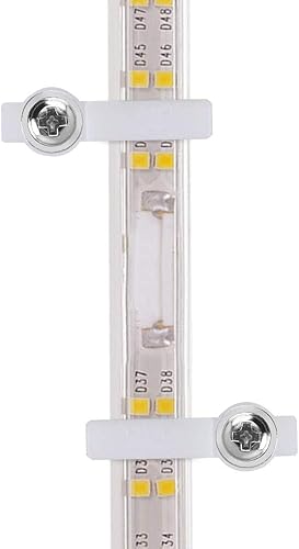 Miniatura 2 de Paquete de 200 soportes de montaje de tira de luces LED, clips de fijación con 200 tornillos incluidos (ideal para tiras de luces impermeables de