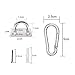 HOMPER 4Pcs M5 304 Stainless Steel Oblong Pad Eye Plate and 4Pcs Carabiner Clips, Marine Hardware Staple Hook Loop with 16 Screws and Plastic Plugs