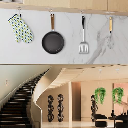 Miniatura 7 de Juces Hogar - 12 Ganchos Adhesivos Para Pared De Acero Inoxidable - Soporta Hasta 20kg - Tamaño Grande 7x7cm -