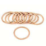 Color: cobre del tono 10pcs 21x25x1mm cobre arandela plana sello junta de anillo para Industrial