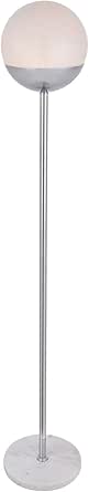 Eclipse 62 Inch 1-Light Floor Lamp in Chrome &amp; Frosted White