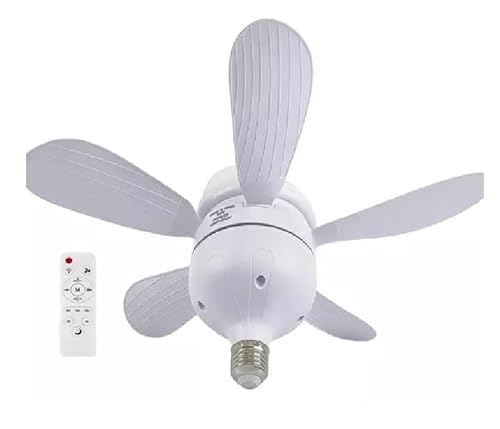 Ventilador e Luminária de Teto com Lâmpada Encaixe E27 Led 30w Silencioso e Inteligente com Controle