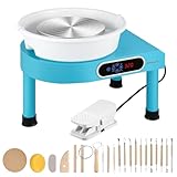 Bonoutil Pottery Wheel Machine, 11' Electric Ceramic Forming Machine LCD & Foot Pedal Control Max 20 lbs Capacity, Clay Art Sculpting Tools Kit at Home Pottery Wheels