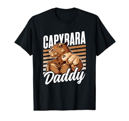 Capybara Daddy Lover Animal Capybaras Rodent Dad Father Papa T-Shirt