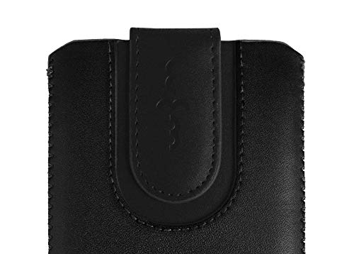 Emartbuy Nero/Nero Cuoio PU Custodia Pouch