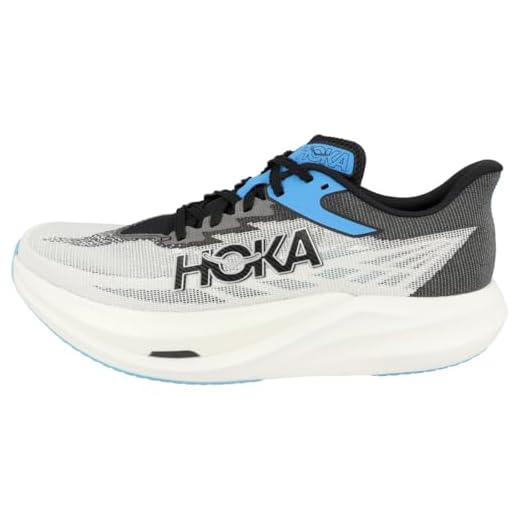 HOKA Rocket X 3 HOKA Baskets Rocket X 3 pour femme, blanc/noir, 8.5 Women/7.5 Men
