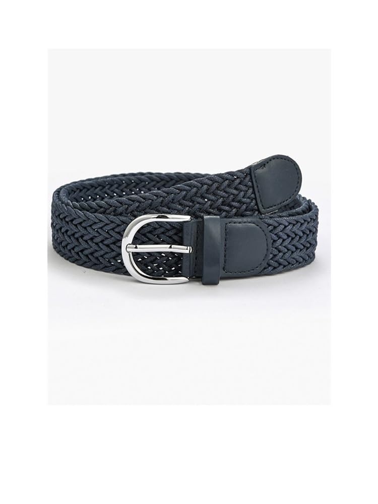 Cinturón ancho de punto trenzado para mujer, cinturón de vestir con hebilla de metal plateado, cinturón casual para mujer