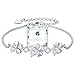 Diorra Kleeblatt Armband 925 Sterling Silber Armband Damen mit Cubic Zirkonia Verstellbare Charm Armband Gl&uuml;cksbringer Armb&auml;nder Schmuck Geschenke f&uuml;r Frauen Freundin mama