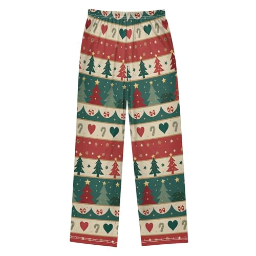Christmas Pajama Pants Christmas Tree Love Pattern Long Sleep Pants Lounge Bottoms2