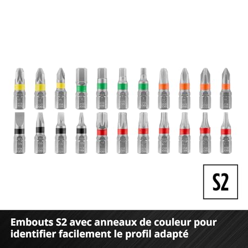 Einhell Set de 38 pièces avec embouts et douilles en acier S2