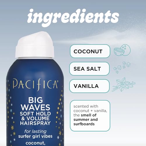 Pacifica 687735641564 Beauty Big Waves Coconut, Vanilla & Sea Salt Hairspray, Controls Frizz & Adds Volume, Designed For Wavy Hair thumb #1