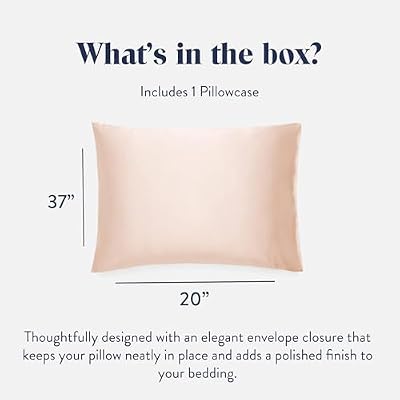 Brooklinen Mulberry Silk Pillowcase 100% Pure Silk Pillow Case, Soft & Durable, Anti-Friction Comfort, Hight Quality Smooth Texture Machine Washable & Breathable King Size (Blush)