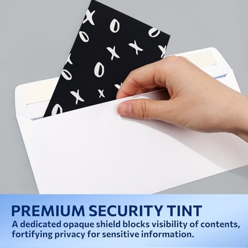 SUNEE #10 Security-Tinted Self Seal Envelopes – 500 Pack White Windowless Mailing Envelopes, 24LB Printer Friendly for Business, Home & Office Use (4-1/8 x 9-1/2\")