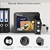 Bonsaii Safe Box with Electronic Keypad, Steel Security Lock Box with Key, 0.23 Cubic Feet, 9.06" W x 6.69" D x 6.69" H, Small Hidden Safe for Cash Jewelry #3