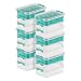 Sterilite 14138606 Stack & Carry 3 Layer Handle Box & Tray, Clear Base w/ Colored Handle, Latches and Tint Tray, 6-Pack