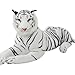 AYQX Gran Tigre Realista, Leopardo, Pantera, Juguete de Peluche, Animales de Peluche Suaves, simulación, Tigre Blanco, Jaguar, muñeca, niños, Regalo de cumpleaños para niños, 110 cm, Blanco