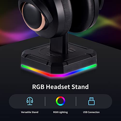 Headphone Stand With Rgb Lights,Desktop Gaming Headset Holder For Most Headphone Controller #TOP2