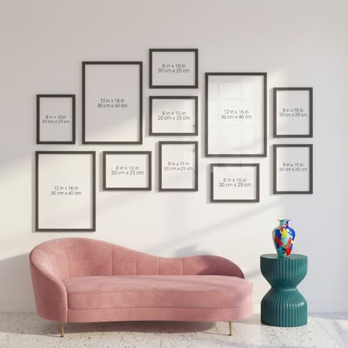 Image of HOTHOUSE Photo Frame For Wall Decor | Collage Picture Frames For Wall Decor | Aesthetic Rectangular Photo Frames For Home Decor Office Livingroom Bedroom | Set of 11 (BLACK, Combo-3)