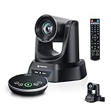 TONGVEO 4K AI Auto Tracking PTZ Conference Camera System with Bluetooth Speakerphone & Microphone, 20X Optical Zoom, USB3.0 HDMI LAN PoE Power Camera for Church Worship, Meetings, Streaming