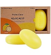 Poleview Kojic Acid Soap for Dark Spots & Skin Brightening, Natural Skin Lightening Soap for Body...