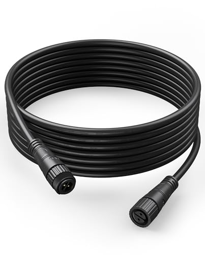Wlixor 16FT Extension Cable for Philips Hue Outdoor Low Voltage Lighting IP67 Waterproof Power Extension Cord Compatible with Lily/XL Spot Calla Pedestal Econic Pathway & Amarant Light Bar 1-Pack