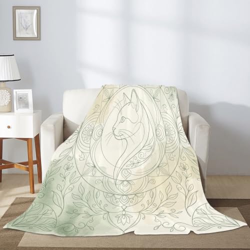 Jeté de lit chat bohème 152x203 cm : couverture pelucheuse et décorative - 7